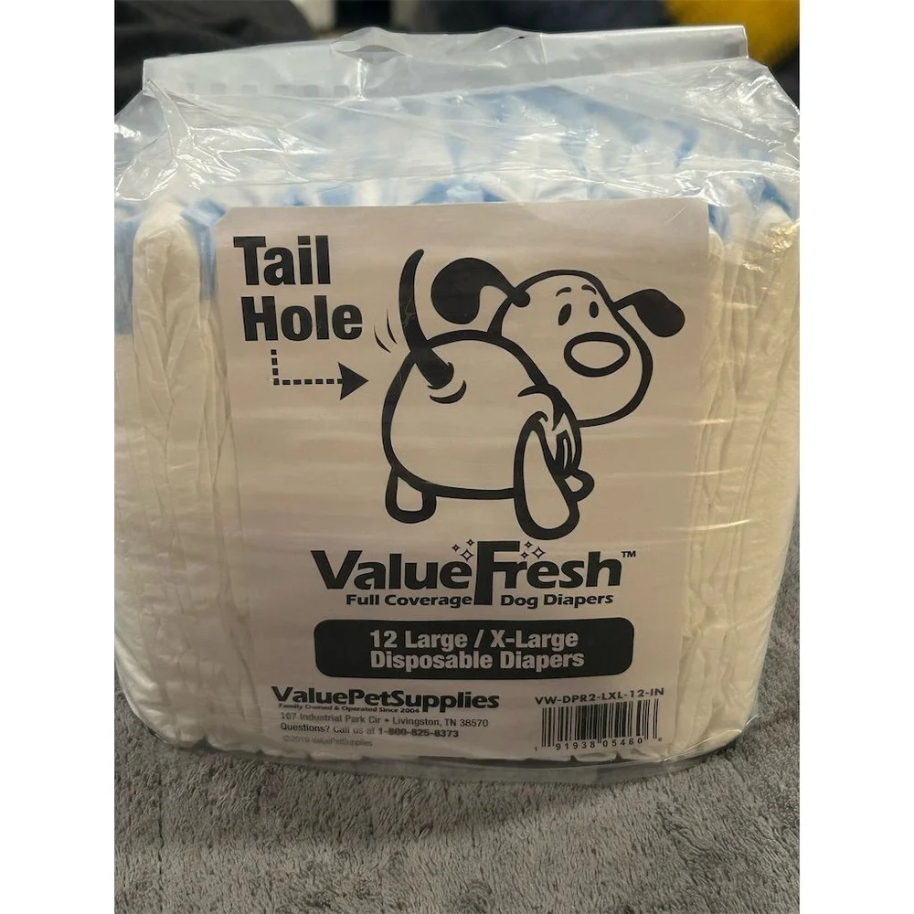 Value Pet Supplies Dog Diapers Large XLarge 12 Pack